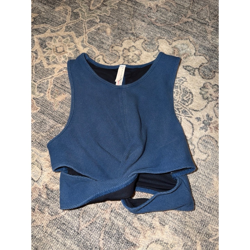Free People Movement Blue Cutout Tank Top Cropped